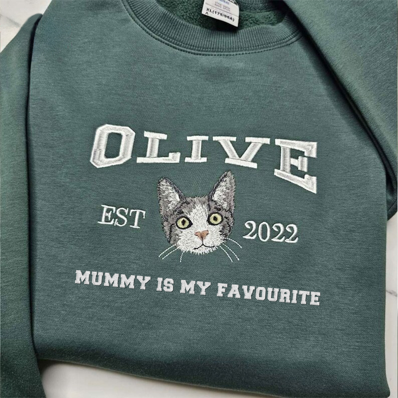 Personalized Embroidered｜Pet Sweatshirt with Pets Name｜Custom Text