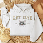 Custom Embroidered | Varsity Cat Dad | Sweatshirt | Hoodie |  Portrait from Photo