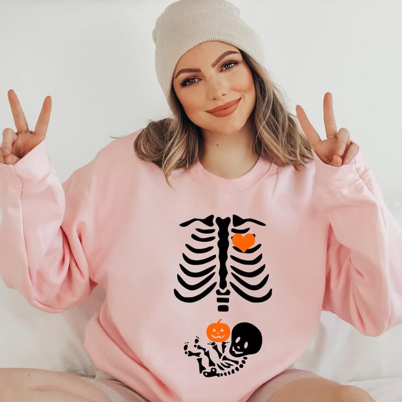 Skeleton Halloween Maternity Sweatshirt