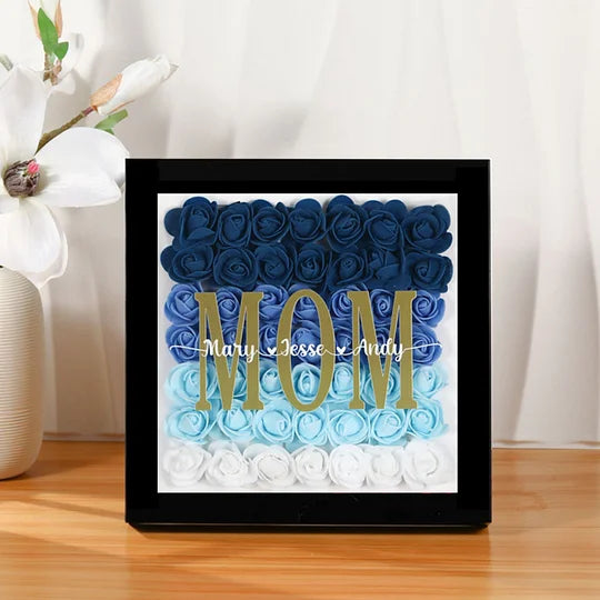 Custom Name Frame Mom Flower Shadow Box