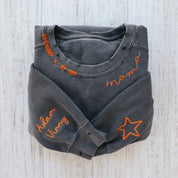 Embroidered Hand Distressed Mama Sweatshirt With kid's Names