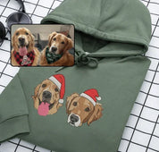 Custom Christmas Pet Face Embroidered | Sweatshirt Hoodie