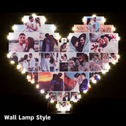 Custom Heart Shape Photo Collage Lamp with Photos