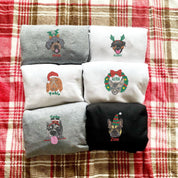 Dog Christmas Embroidered Sweatshirt