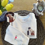 Personalized Couple Photo Embroidered Sweatshirt