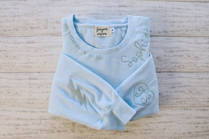 Custom Embroidered Crew Neck Name  Sweatshirt