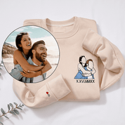 ❤️‍🔥Custom Embroidered Sweatshirt Portrait Music Player Couple Family Gift