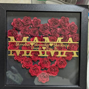 Heart roses shadow box for mama