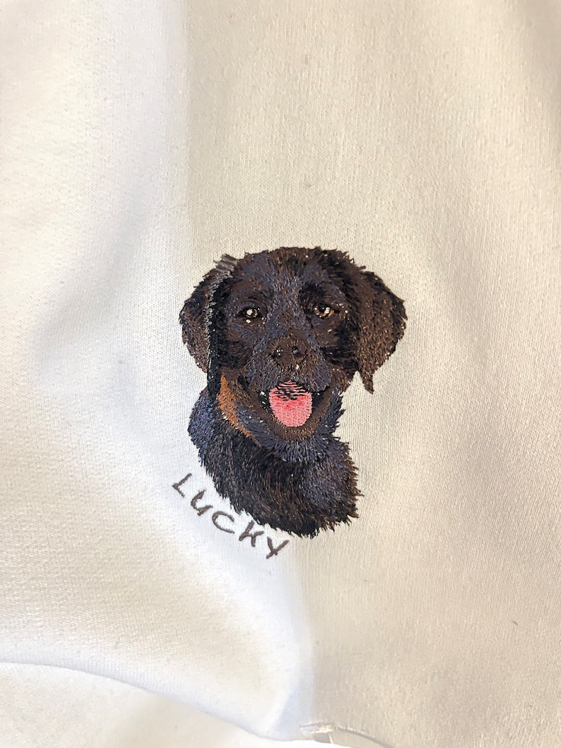 Personalized Embroidered｜Pet Sweatshirt｜Custom Pet Portrait Sweatshirt