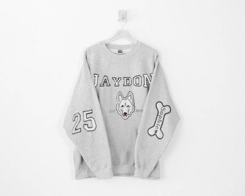 Pet Varsity Sweatshirt｜Custom Embroidered Pet Sweatshirt｜College Pet Hoodie