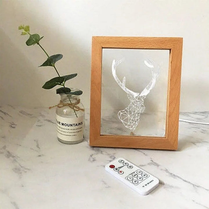 Custom Wooden Frame LED Photo Lamp