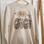 Personalized I Love Being Gigi Leopard Sweatshirt