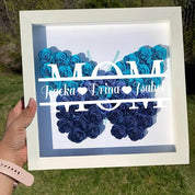 Personalized Mom Butterfly Shadow Box With Kids Name