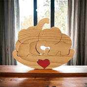 Wooden Elephant Couple Puzzle Toy