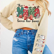 Custom Nickname | MaMa Loves Her Boos | Christmas 2024 Sweatshirt