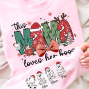 Custom Nickname | MaMa Loves Her Boos | Christmas 2024 Sweatshirt