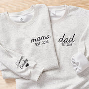 Custom Embroidered DAD/MOM Sweatshirt with EST Year