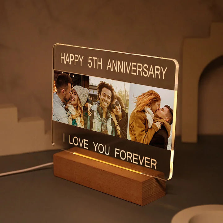 Personalized Photo Acrylic Night Light - For Couples