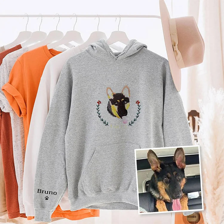 Custom Pet｜From Your Photo｜Embroidered Sweatshirt｜Hoodie