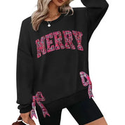 Merry Side Bow Cut-Out Sweatshirt