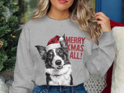 Custom Dog Face With Santa Hat |  Christmas Sweatshirt Hoodie T-shirt