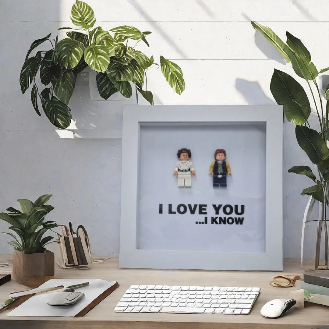 I Love You I Know | Princess Leia & Han Solo | Mini Figure | Star Wars | Frame | Gift | Love | Valentine's Day