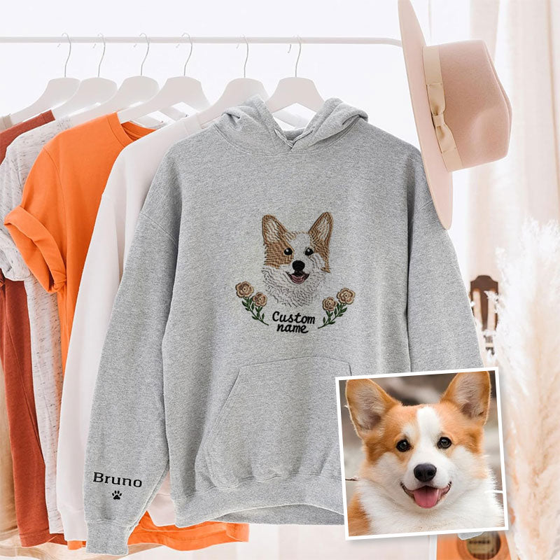 Custom Dog Portrait｜Embroidered Sweatshirt｜Custom Pet Hoodie