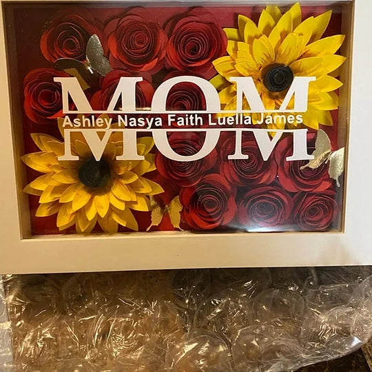 Personalized Mom Flower Shadow Box With Name For Mother's Day