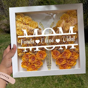 Personalized Mom Butterfly Shadow Box With Kids Name