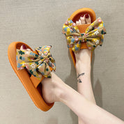 Tanguoant Printed Big Bowtie Slides Women Summer Thick