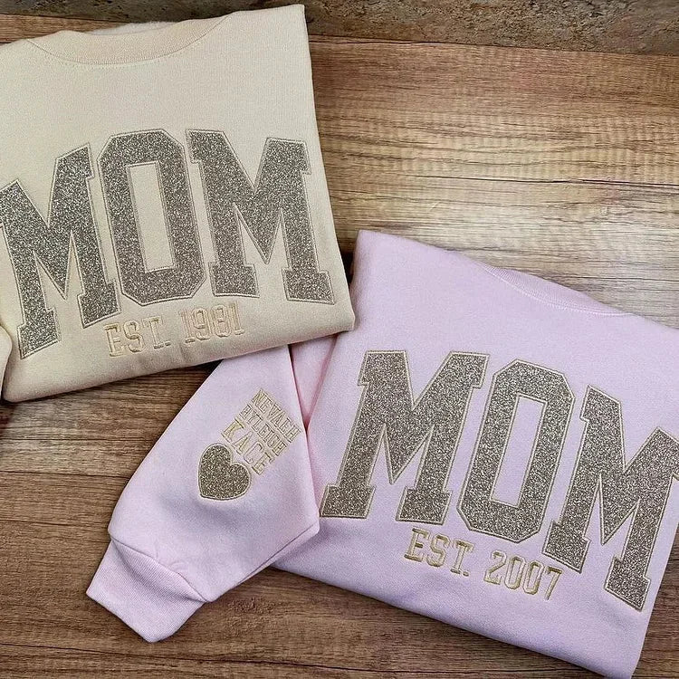 Custom Applique Glitter Mama Sweatshirt/T-shirt