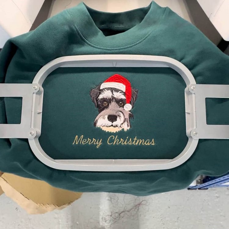 Custom Embroidered | Pet Portrait | Christmas Jumper | Sweatshirt Hoodie T-shirt