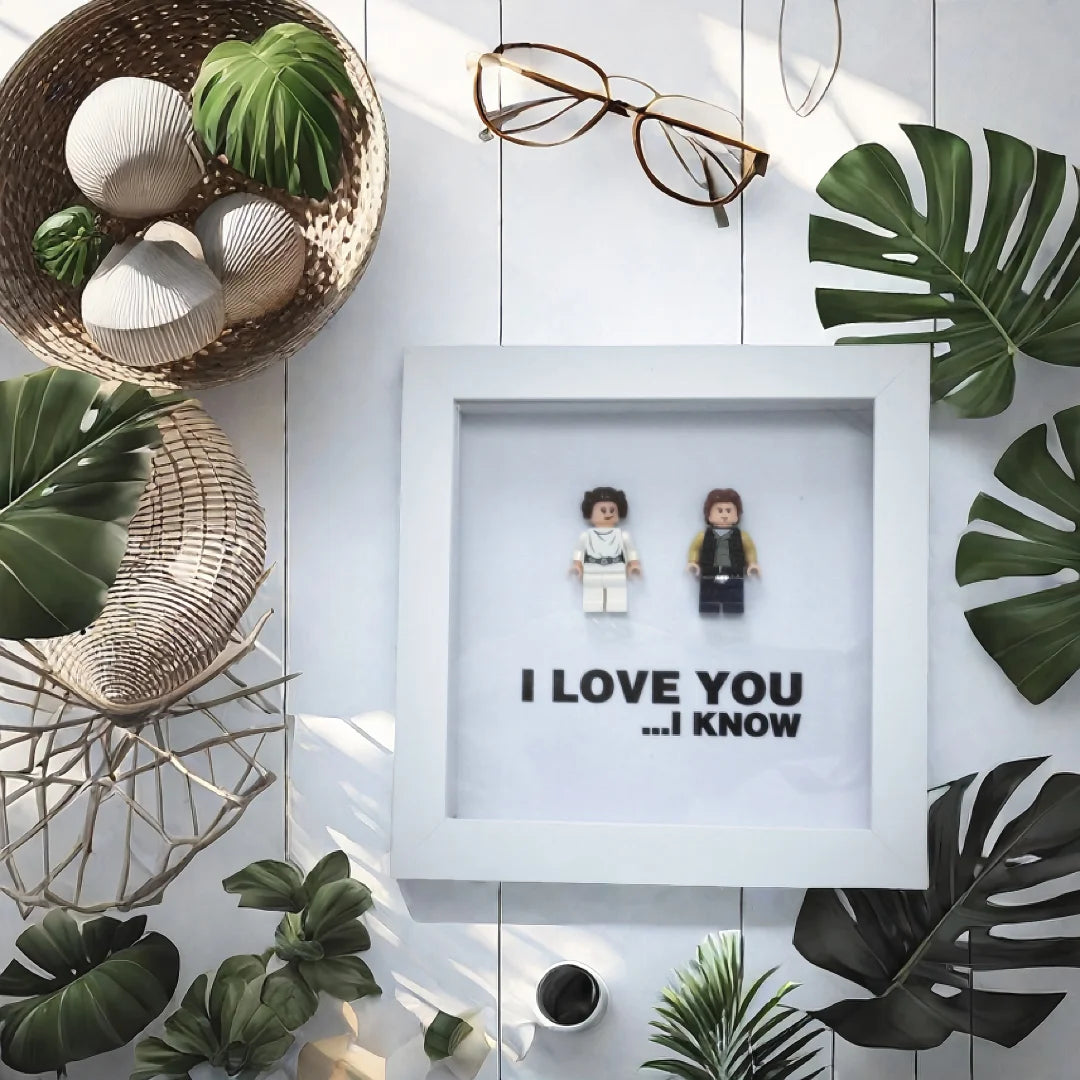 I Love You I Know | Princess Leia & Han Solo | Mini Figure | Star Wars | Frame | Gift | Love | Valentine's Day