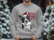 Custom Dog Face With Santa Hat |  Christmas Sweatshirt Hoodie T-shirt