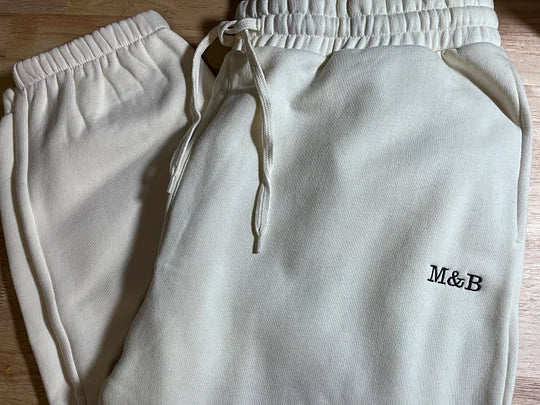 Personalised Embroidered Custom Roman Numeral Couples Matching Sweatpants