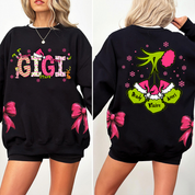 Custom | Grandma With Kids Name | Coquette Bow Sweatshirt