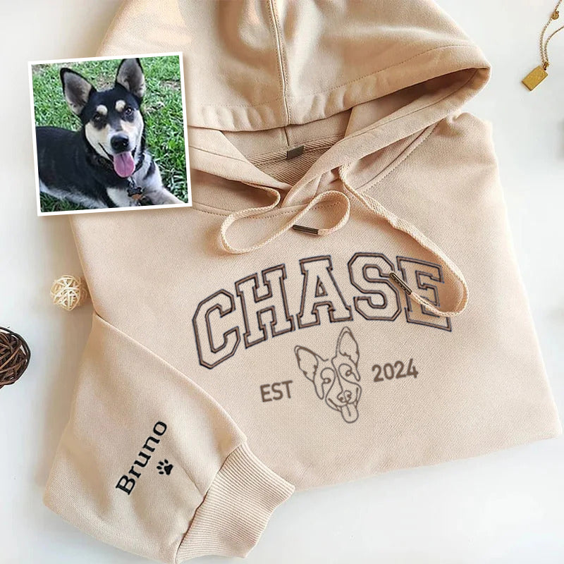 Personalized Embroidered | Dog Hoodie | Dog Name | Sweatshirt T-shirt