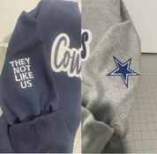 Dallas Cowboys Sweatshirt |  Glitter Appliqué | Embroidered Fan Apparel