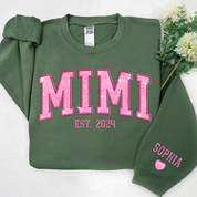 Mimi Glitter Pink | Embroidered And GrandKids | Sweatshirt