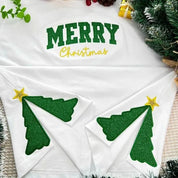 Christmas Tree Glitter Side Bow Sweatshirt