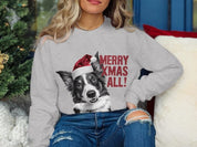 Custom Dog Face With Santa Hat |  Christmas Sweatshirt Hoodie T-shirt