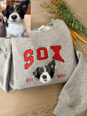 Custom Premium Handcrafted Pet Photo Embroidery with Pet Name T-shirt Sweatshirt Hoodie