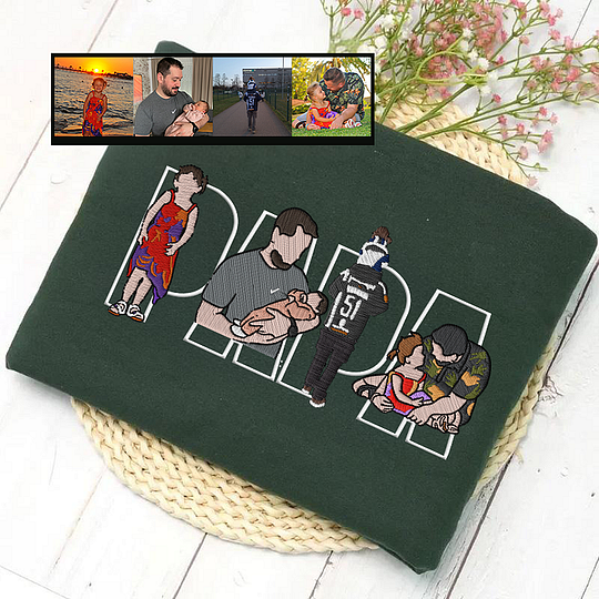 👨‍👩‍👧‍👦✨ Custom Family Embroidered Sweatshirt – A Unique and Heartwarming Gift for Dad or Mom