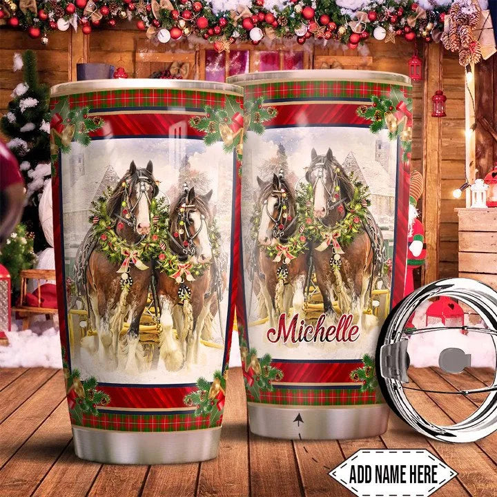 Merry Christmas – Personalized Horse Tumbler ECDDNLT0225