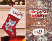 Fluffy Personalised Christmas Stockings | Printed Name Stockings