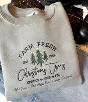 Christmas Tree Farm Emrbroidered Crewneck | Embroidered Crewneck