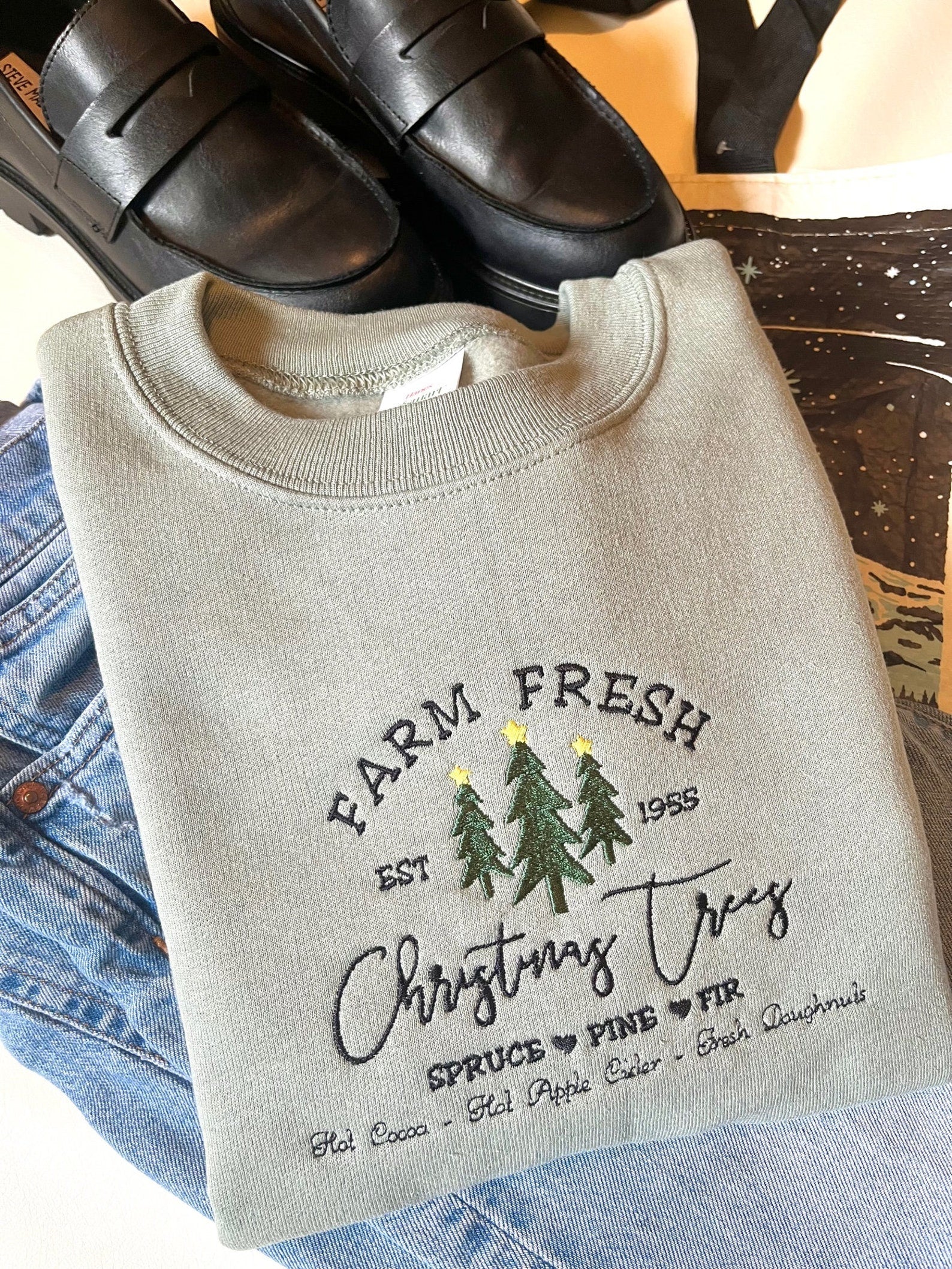 Christmas Tree Farm Emrbroidered Crewneck | Embroidered Crewneck