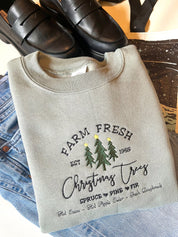 Christmas Tree Farm Emrbroidered Crewneck | Embroidered Crewneck