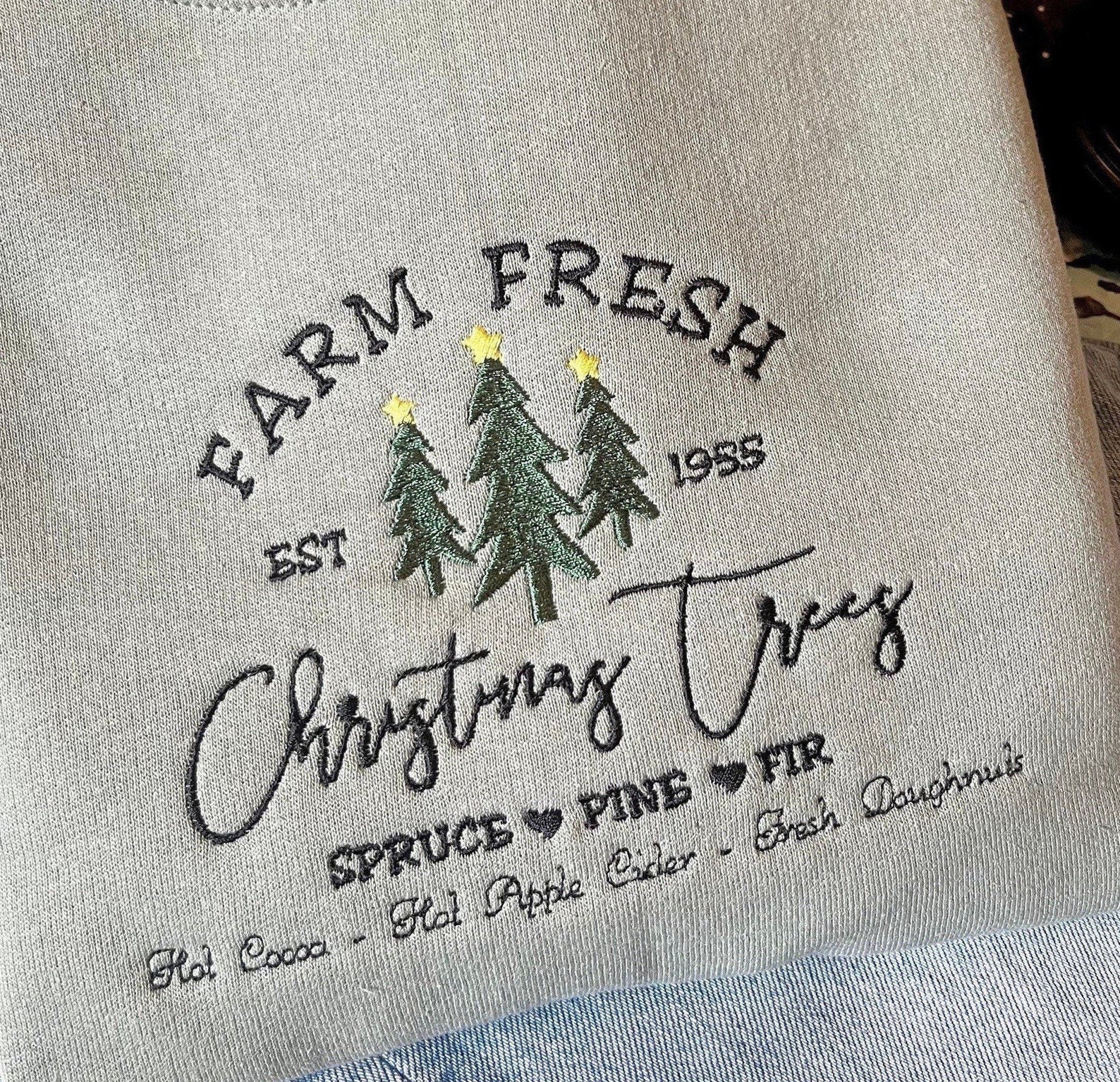 Christmas Tree Farm Emrbroidered Crewneck | Embroidered Crewneck