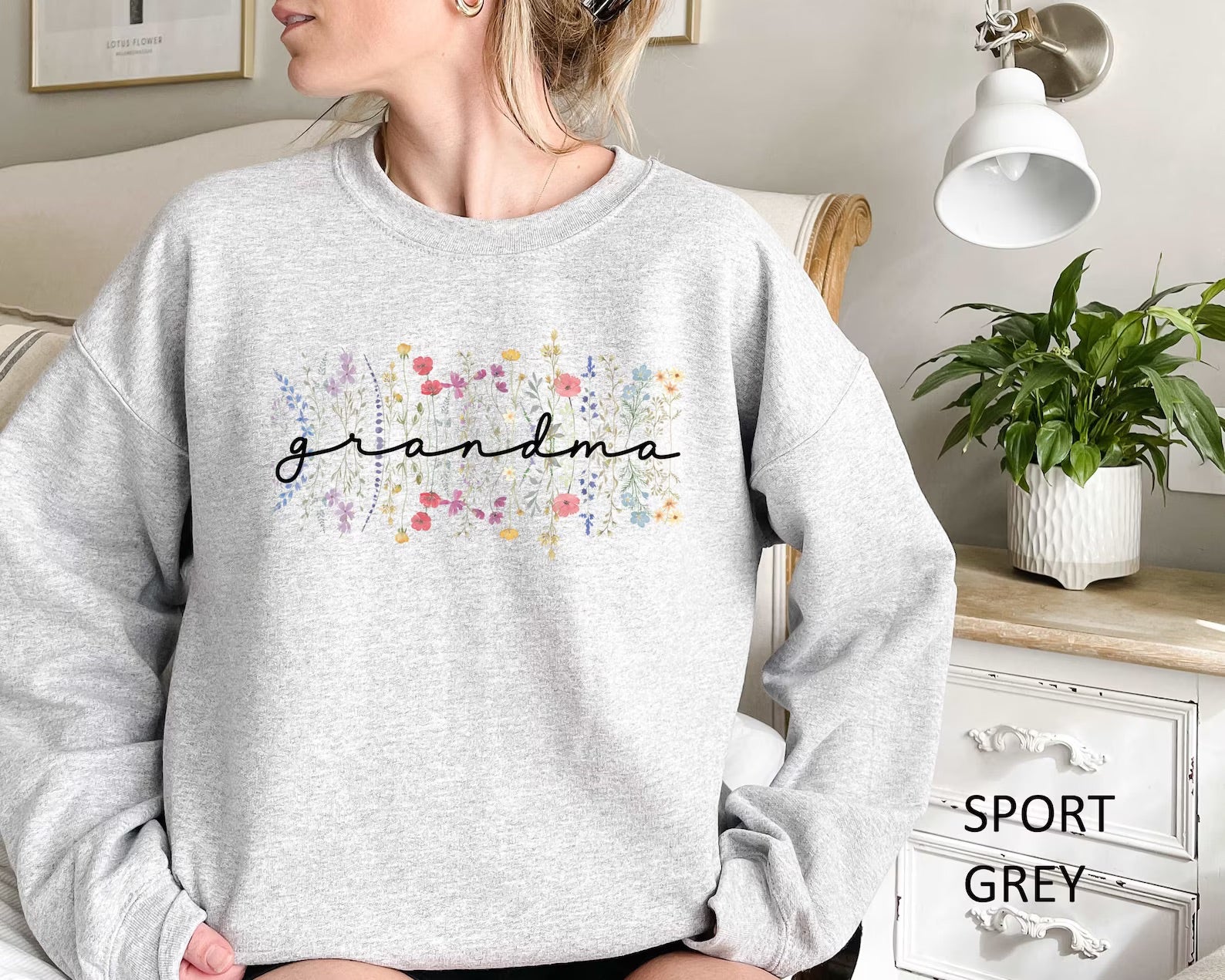 Grandma Sweatshirt, Wildflowers Grandma Sweater